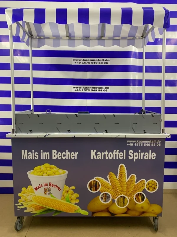 Mais im Becher und Spiralkartoffel Wagen 60x130