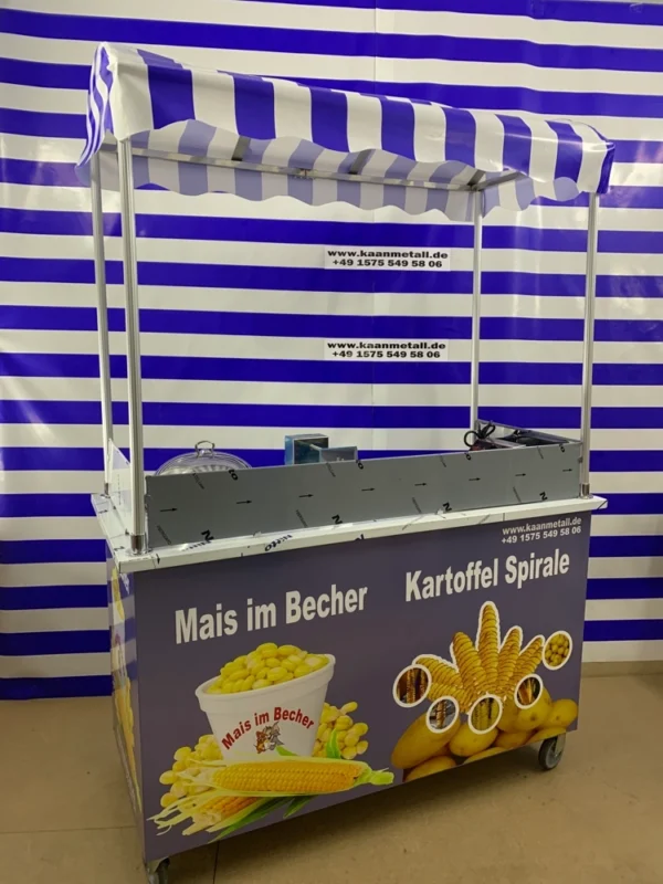 Mais im Becher und Spiralkartoffel Wagen 60x130 – Bild 2