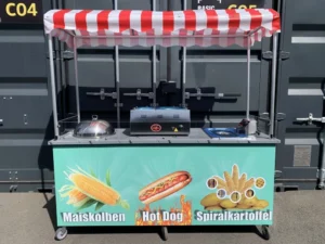 Maiskolben Hot Dog Spiralkartoffel