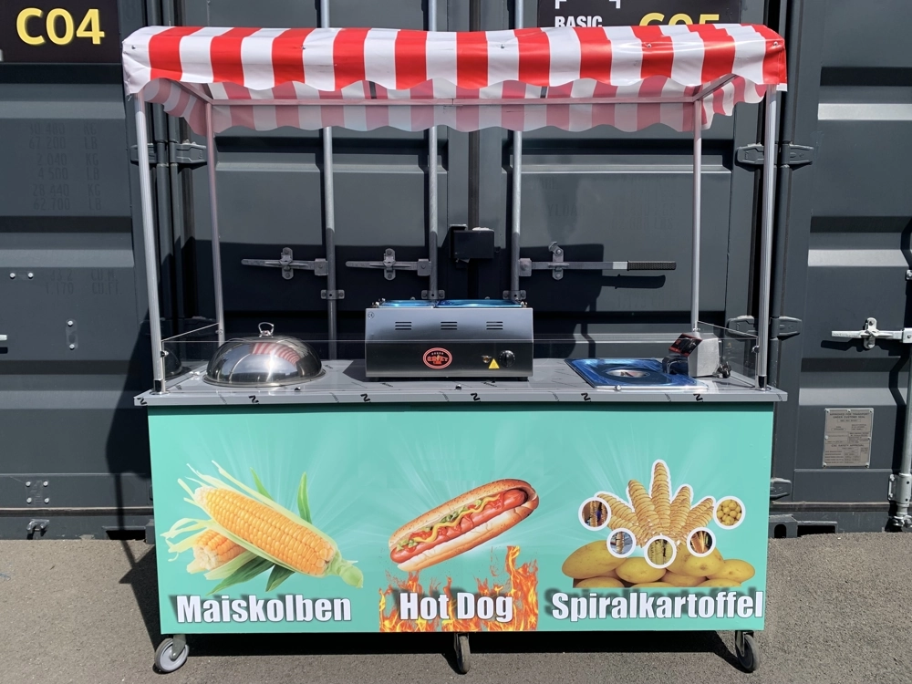 Maiskolben Hot Dog Spiralkartoffel